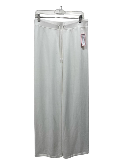 Gigi C Size L White Polyester & Cotton Fleece Lined Straight Wide Pants White / L