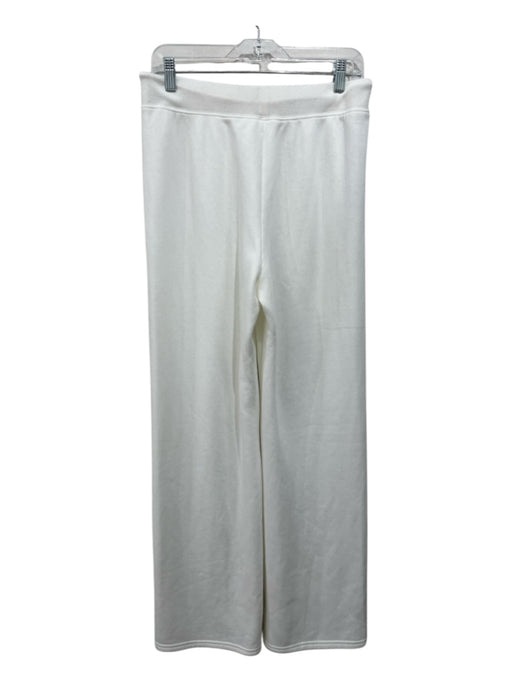 Gigi C Size L White Polyester & Cotton Fleece Lined Straight Wide Pants White / L