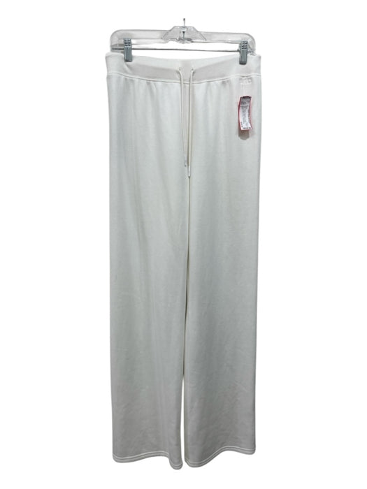 Gigi C Size L White Polyester & Cotton Fleece Lined Straight Wide Pants White / L