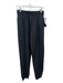 Nux Size M Black Modal & Polyester Blend Elastic Drawstring Waist Tapered Pants Black / M