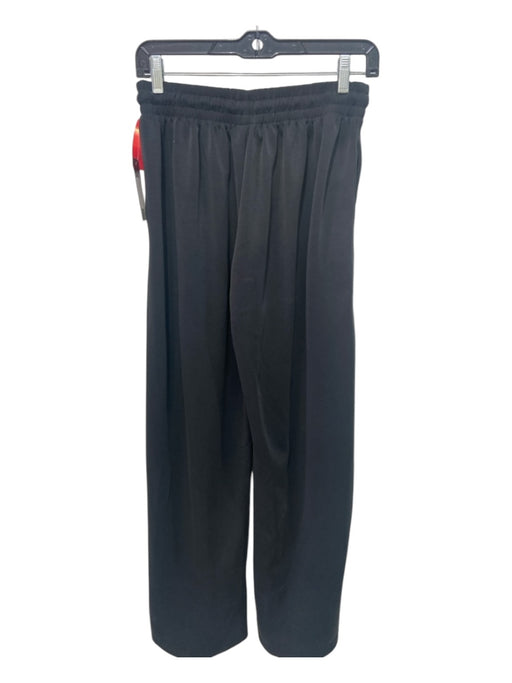 Nux Size S Black Modal Blend Elastic Drawstring Waist Straight Wide Pants Black / S