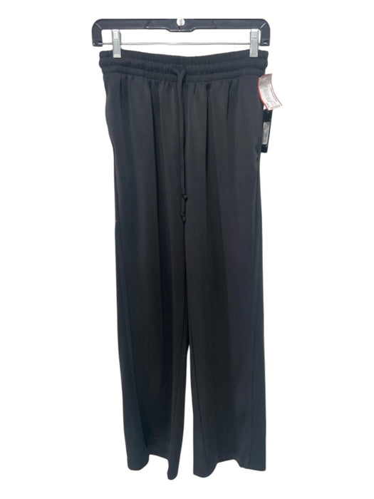 Nux Size S Black Modal Blend Elastic Drawstring Waist Straight Wide Pants Black / S