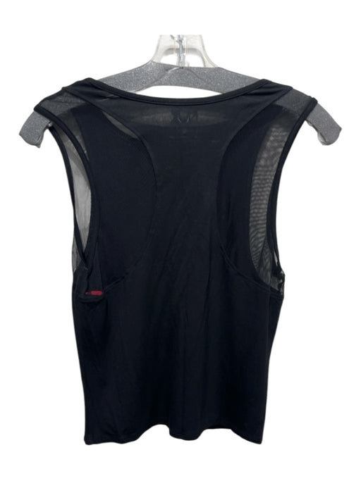 Nux Size S Black Rayon & Modal Sleeveless Mesh Detail Scoop Neck Top Black / S