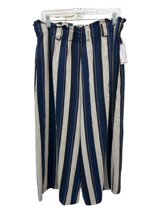 No.6 Store Size 2 Blue, Beige, Multi Striped Elastic Waist Wide Leg Pants Blue, Beige, Multi / 2
