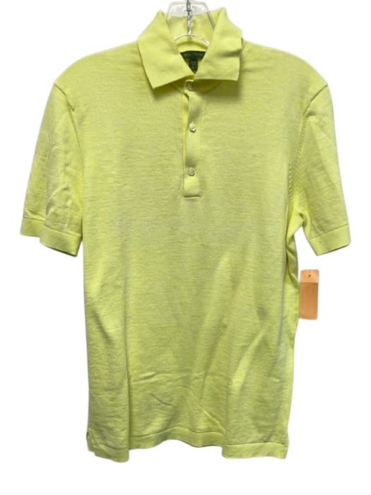 Sid Mashburn Size S Yellow Cotton Solid Polo Men's Short Sleeve Yellow / S