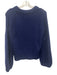 Club Monaco Size XS Navy Blue Wool Blend Long Balloon Sleeve Crochet Sweater Navy Blue / XS