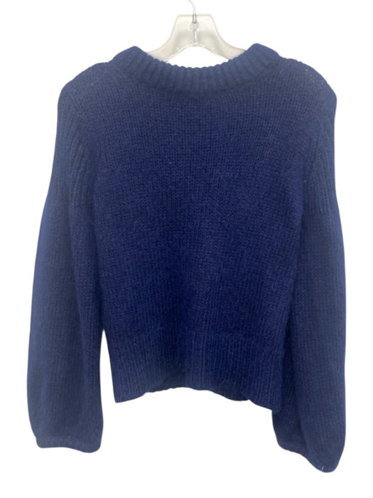 Club Monaco Size XS Navy Blue Wool Blend Long Balloon Sleeve Crochet Sweater Navy Blue / XS