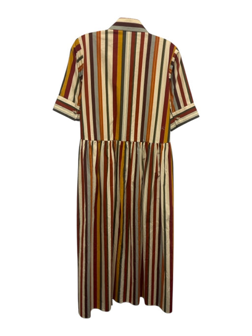 Parterre Size 2 Red, Yellow, Green Cotton Short Puff Sleeve Button Front Dress Red, Yellow, Green / 2