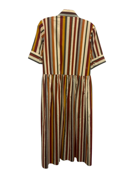Parterre Size 2 Red, Yellow, Green Cotton Short Puff Sleeve Button Front Dress Red, Yellow, Green / 2