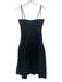 Hache Size 40 Black Spaghetti Strap Pleated Zip Back Midi Dress Black / 40