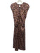 No. 6 Store Size Small Pink, Orange, Black Silk Sleeveless Floral Ruched Dress Pink, Orange, Black / Small