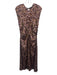No. 6 Store Size Small Pink, Orange, Black Silk Sleeveless Floral Ruched Dress Pink, Orange, Black / Small