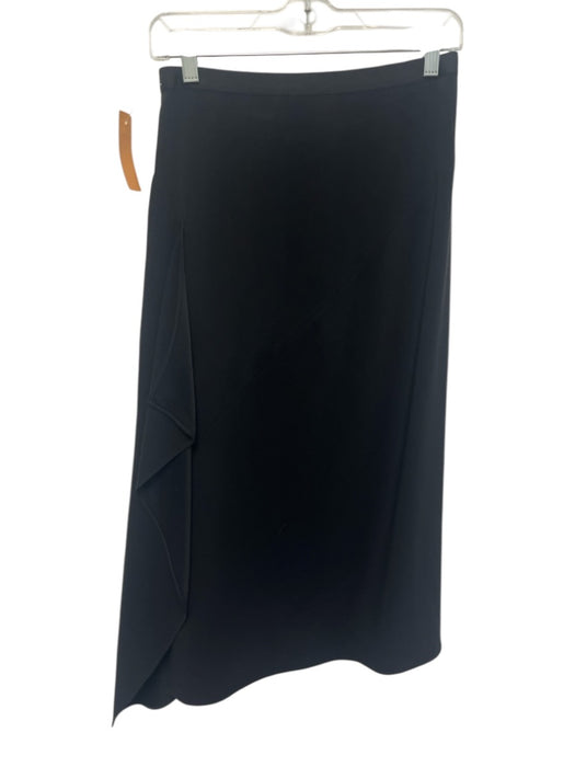 Helmut Lang Size XS Black Viscose Blend Elastic Waist Asymmetric Side Slit Skirt Black / XS