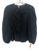 Anna October Size Small Black Cotton Long puff sleeve Eyelet Button Front Top Black / Small