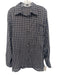The Frankie Shop Size Est XS Navy Blue & Beige Cotton Button Front Plaid Top Navy Blue & Beige / Est XS