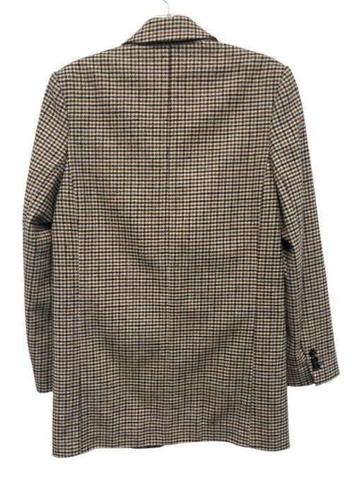 MNG Size XXS Black, Beige, Brown Polyester Blend One Button Houndstooth Jacket Black, Beige, Brown / XXS