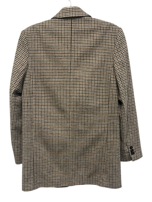 MNG Size XXS Black, Beige, Brown Polyester Blend One Button Houndstooth Jacket Black, Beige, Brown / XXS