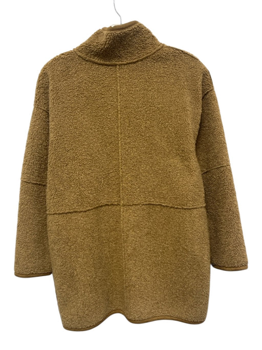 Vince Size XXS Tan Brown Polyester Long Sleeve Faux Shearling Jacket Tan Brown / XXS