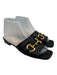 Gucci Shoe Size 38 Black Leather Block Heel Horsebit Open Toe Slide Sandals Black / 38