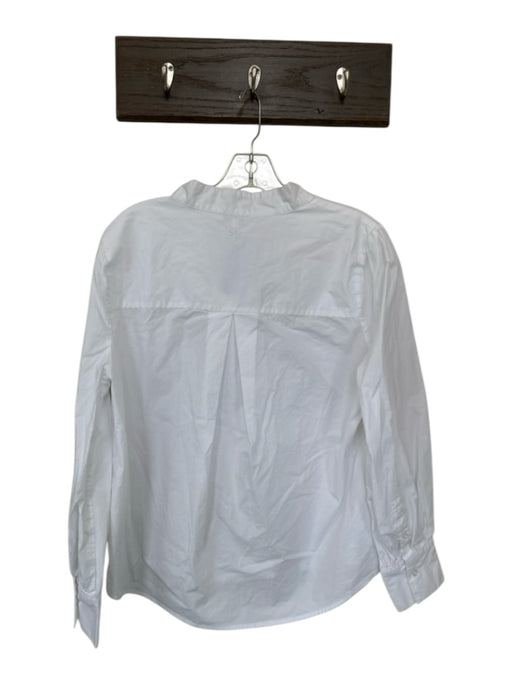 Tyler Boe Size L White Cotton Long Balloon Sleeve Split Back Top White / L