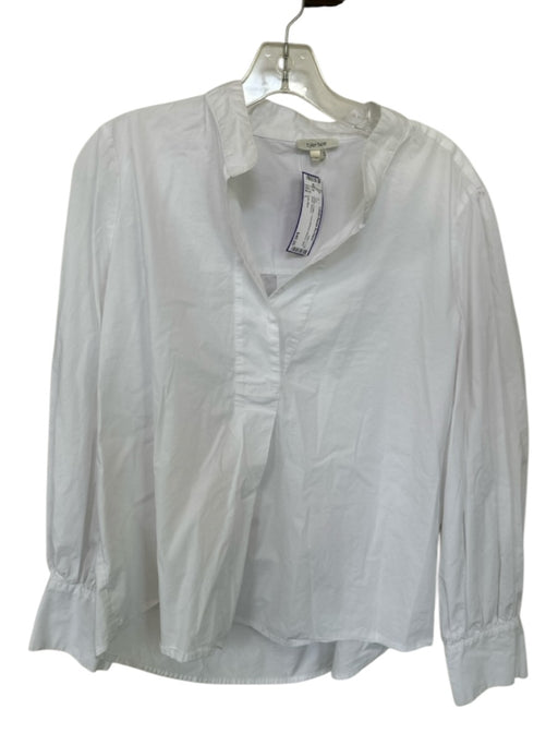 Tyler Boe Size L White Cotton Long Balloon Sleeve Split Back Top White / L