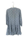 Lake Size M White & Blue Cotton Long Sleeve Flowers Drop Waist Collar Dress White & Blue / M