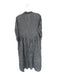 Dolma Size L Black & Tan Cotton Long Sleeve Print Collar Button Down Dress Black & Tan / L