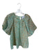 Tanya Taylor Size L Teal & Tan Polyester 3/4 Balloon Sleeve Animal Print Top Teal & Tan / L
