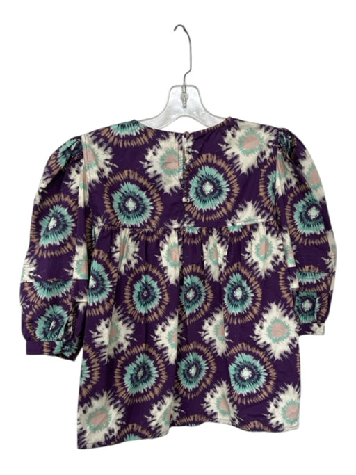 Hunter Bell Size M Purple & Mint Cotton Long Balloon Sleeve Tie Dye Top Purple & Mint / M