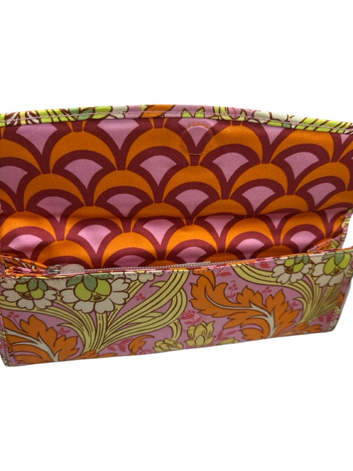Amy Butler Orange & Pink Canvas Front Flap Botanical Rectangle Clutch Bag Orange & Pink / S