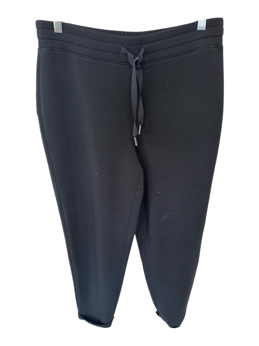 Spanx Size L Black Polyester Blend Cuffed Draw Cord Athletic Pants Black / L