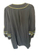 Entro Size Large Black & Multi Rayon Blend Embroidered Mini Puff Sleeve Dress Black & Multi / Large