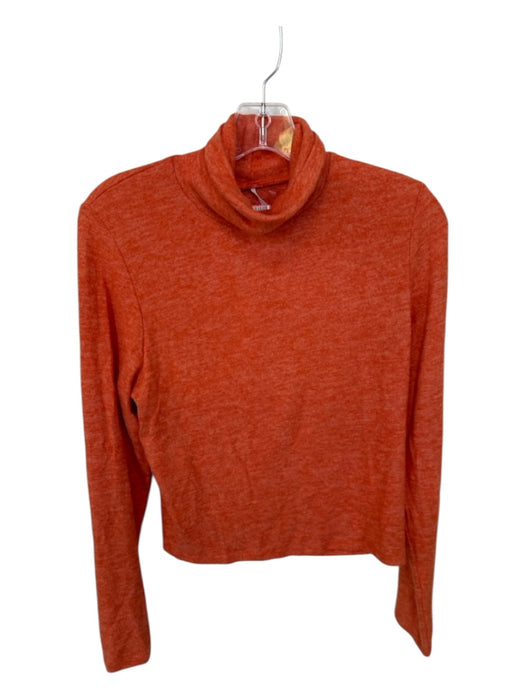 By Anthropologie Size L Orange Viscose Blend Turtle Neck Long Sleeve Sweater Orange / L