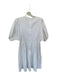 Madewell Size M White & Rust Brown Cotton Short Balloon Sleeve V Neck Dress White & Rust Brown / M
