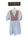 Madewell Size M White & Rust Brown Cotton Short Balloon Sleeve V Neck Dress White & Rust Brown / M