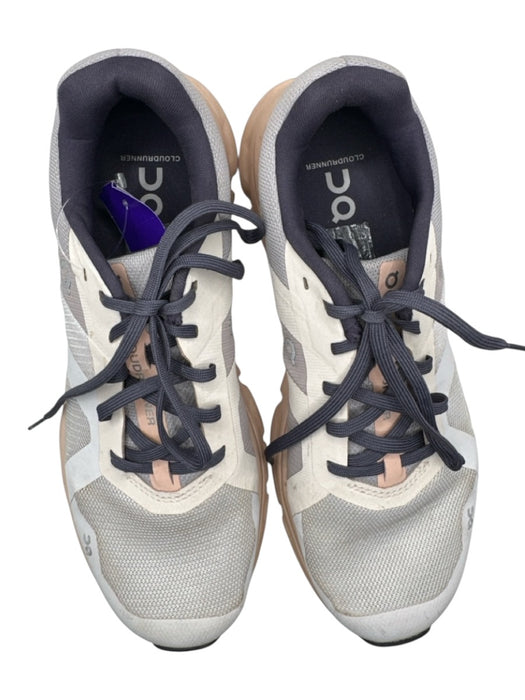 On Cloud Shoe Size 8.5 Peach & Gray Print Canvas Perforated Lace Up Sneakers Peach & Gray Print / 8.5