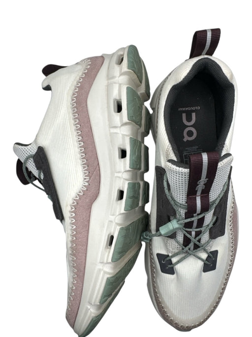 On Cloud Shoe Size 9 Mint & Purple Suede & Canvas Stitching Detail Sneakers Mint & Purple / 9