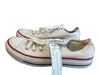 Converse Shoe Size 5.5 White Canvas Sneaker lace up Logo Stitch detail Shoes White / 5.5