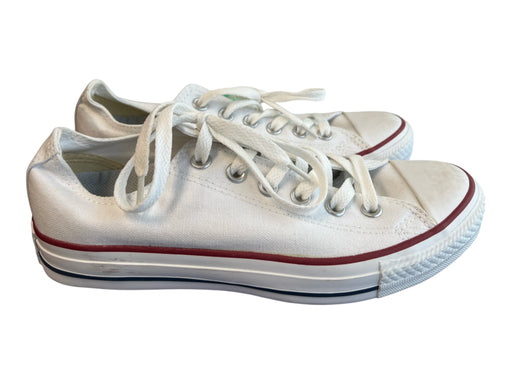 Converse Shoe Size 5.5 White Canvas Sneaker lace up Logo Stitch detail Shoes White / 5.5