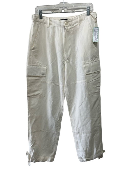 Polo Ralph Lauren Size 8 Cream White Silk Blend Adjustable Waist Pants Cream White / 8