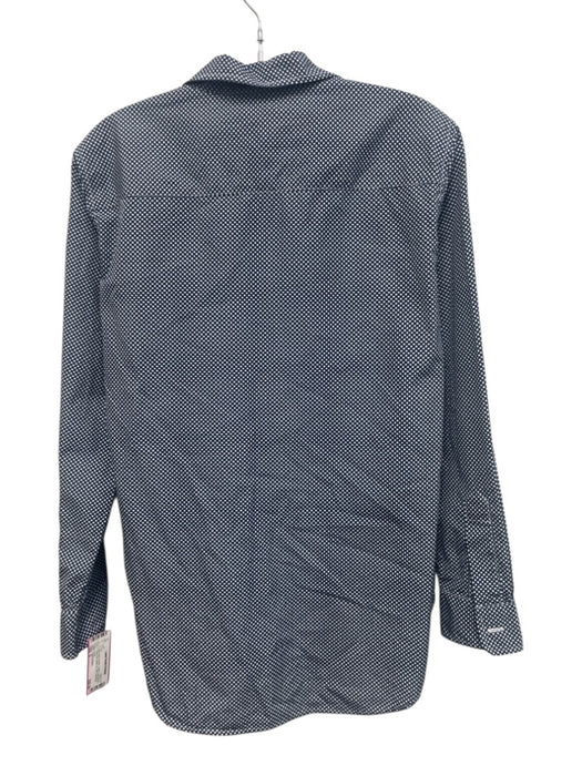Frank & Eileen Size S Navy Blue & White Cotton Long Sleeve Polka Dot Shirt Top Navy Blue & White / S