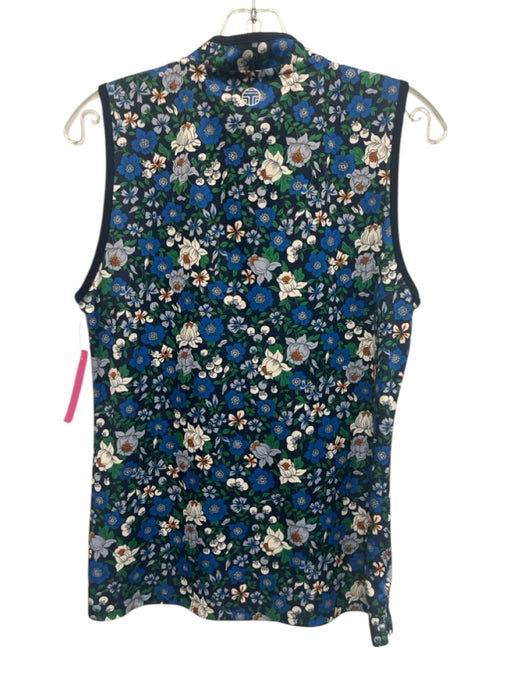 Tory Sport Size M Navy blue & green Missing Fabric Tag Floral Sleeveless Top Navy blue & green / M