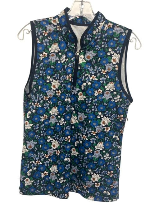 Tory Sport Size M Navy blue & green Missing Fabric Tag Floral Sleeveless Top Navy blue & green / M