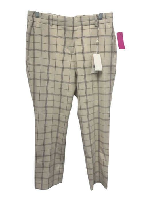 Tory Sport Size 6 Cream Beige & Brown Polyester Blend Grid Belt Loops Slim Pants Cream Beige & Brown / 6