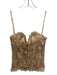 Elie Tahari Size Est S Beige & Brown Silk Embroidered Detail Floral Top Beige & Brown / Est S