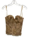 Elie Tahari Size Est S Beige & Brown Silk Embroidered Detail Floral Top Beige & Brown / Est S
