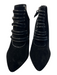 Neiman Marcus Shoe Size 9 Black Velvet Pointed Toe Side Zip Front Strap Booties Black / 9