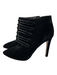 Neiman Marcus Shoe Size 9 Black Velvet Pointed Toe Side Zip Front Strap Booties Black / 9