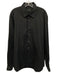 Prada Size 17.5 Black Cotton Solid Button Up Spread Collar Long Sleeve Shirt Black / 17.5