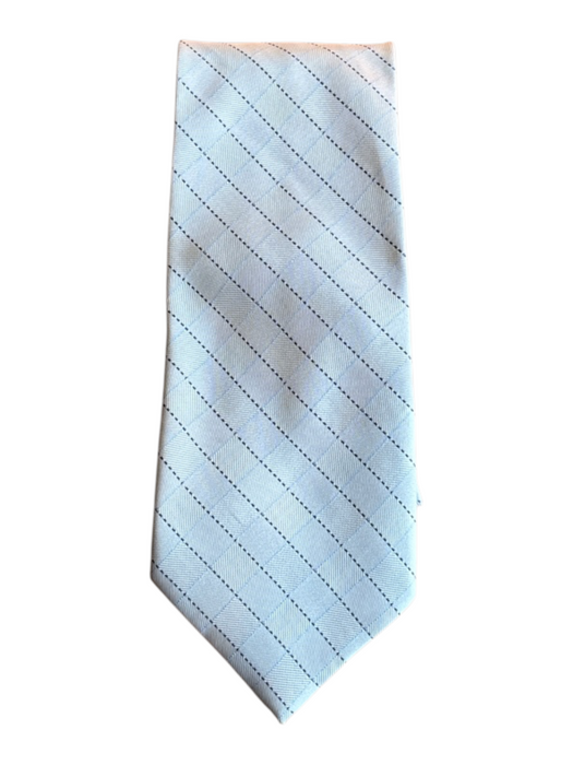Burberry Silver Silk Striped Men's Ties Silver